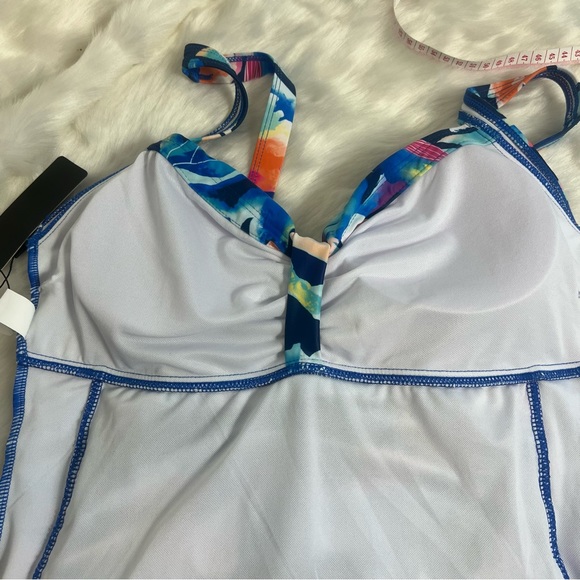 Tempt Me Women Ruched Slimming One Piece Swimsuits Tummy Control Size Large - Picture 14 of 15